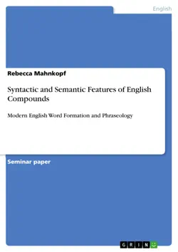 syntactic and semantic features of english compounds imagen de la portada del libro