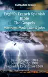 English French Spanish Bible - The Gospels - Matthew, Mark, Luke & John sinopsis y comentarios