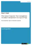 Über Anton Urspruchs "Das Unmöglichste von Allem" interpretiert von Lope de Vega sinopsis y comentarios