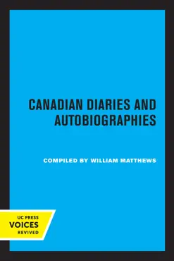 canadian diaries and autobiographies book cover image