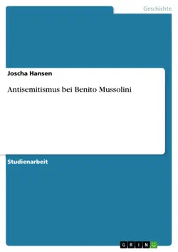 antisemitismus bei benito mussolini book cover image