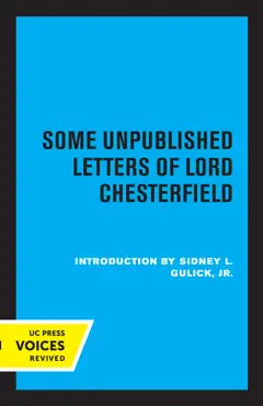 some unpublished letters of lord chesterfield book cover image