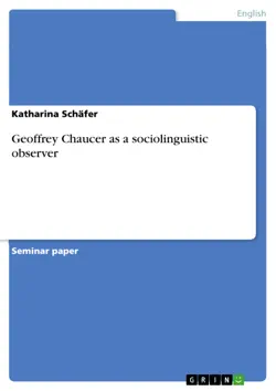 geoffrey chaucer as a sociolinguistic observer book cover image