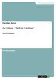 Zu: Sallust - "Bellum Catilinae" sinopsis y comentarios