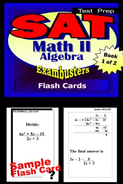 sat math level ii test prep review--exambusters algebra 1 flash cards--workbook 1 of 2 book cover image