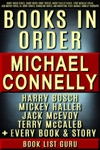 Michael Connelly Books in Order: Harry Bosch series, Harry Bosch short stories, Mickey Haller series, Terry McCaleb series, Jack McEvoy, all short stories, standalone novels, and nonfiction, plus a Michael Connelly biography.