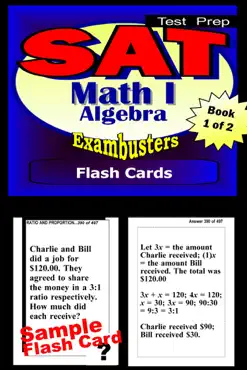 sat math level i test prep review--exambusters algebra flash cards--workbook 1 of 2 book cover image