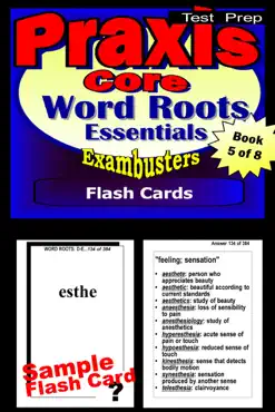 praxis core test prep word roots review--exambusters flash cards--workbook 5 of 8 book cover image