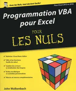 programmation vba pour excel 2013 et 2016 pour les nuls grand format book cover image