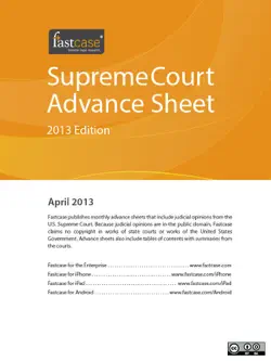 u.s. supreme court advance sheet april 2013 book cover image