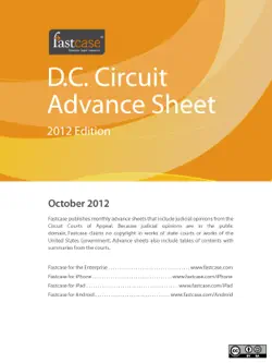 d.c. circuit advance sheet october 2012 book cover image