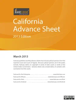 california advance sheet march 2013 book cover image
