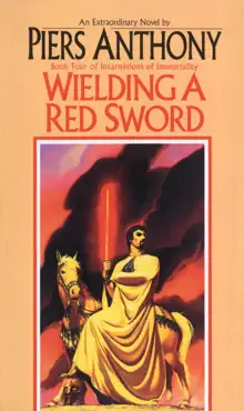 wielding a red sword book cover image