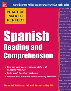 practice makes perfect spanish reading and comprehension book cover image