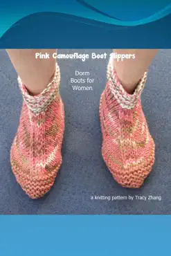 pink camouflage boot slippers knitting pattern book cover image