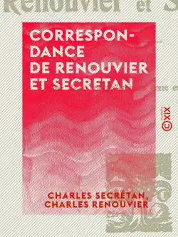correspondance de renouvier et secretan book cover image