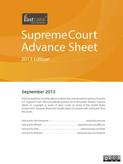 u.s. supreme court advance sheet september 2013 book cover image