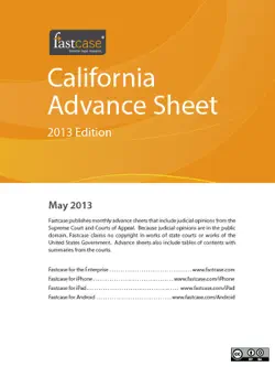 california advance sheet may 2013 book cover image