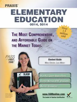 praxis elementary education 0014, 5014 teacher certification study guide book cover image