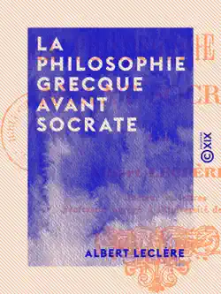 la philosophie grecque avant socrate book cover image