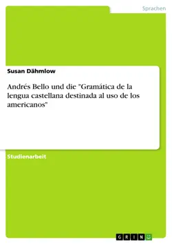 andrés bello und die 'gramática de la lengua castellana destinada al uso de los americanos' imagen de la portada del libro