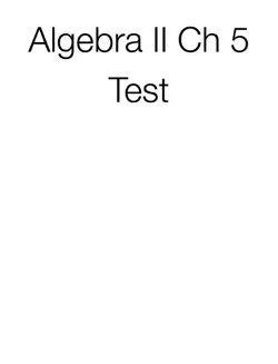 algebra ii ch 5 test book cover image
