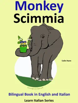 bilingual book in english and italian: monkey - scimmia. learn italian collection. book cover image