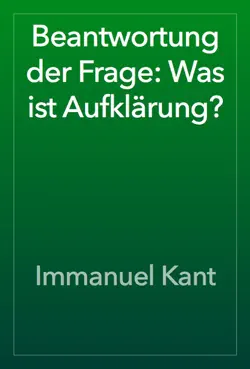 beantwortung der frage: was ist aufklärung? book cover image