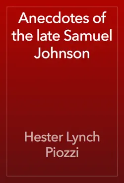 anecdotes of the late samuel johnson book cover image