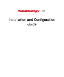 installation and configuration guide for microstrategy 10 book cover image