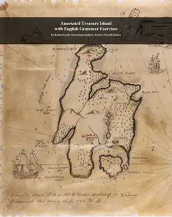 annotated treasure island with english grammar exercises book cover image