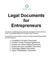 Legal Documents for Entrepreneurs synopsis, comments