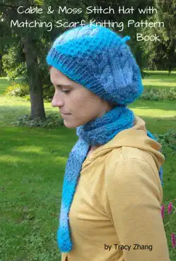 aran inspired cable and moss stitch hat with matching scarf knitting pattern book book cover image