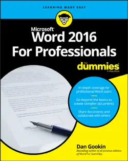 word 2016 for professionals for dummies book cover image