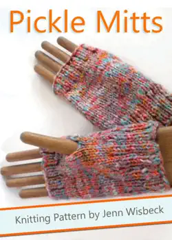 pickle mitts wrist warmer knitting pattern book cover image