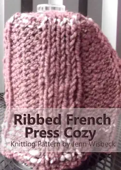 ribbed french press cozy knitting pattern book cover image