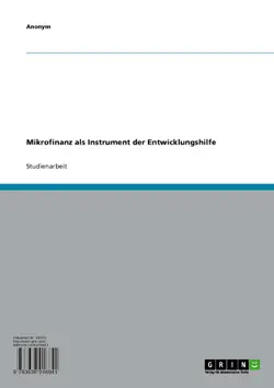 mikrofinanz als instrument der entwicklungshilfe book cover image