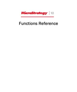 functions reference for microstrategy 10 book cover image