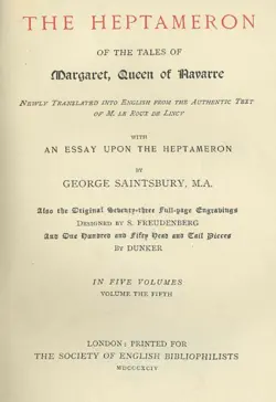 the tales of the heptameron, volume 5 of 5, illustrated book cover image