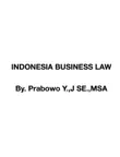 INDONESIA BUSINESS LAW synopsis, comments