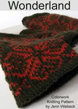 wonderland colorwork wrist warmers knitting pattern book cover image