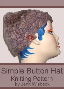 simple button hat knitting pattern book cover image